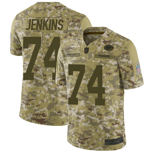 Green Bay Packers Limited Camo Men #74 Jenkins Elgton Jersey Nike NFL 2018 Salute to Service